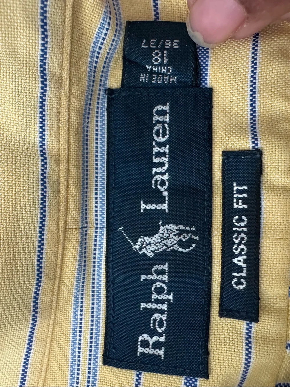 Ralph Lauren Yellow Striped Button-Up Shirt
